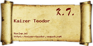 Kaizer Teodor névjegykártya